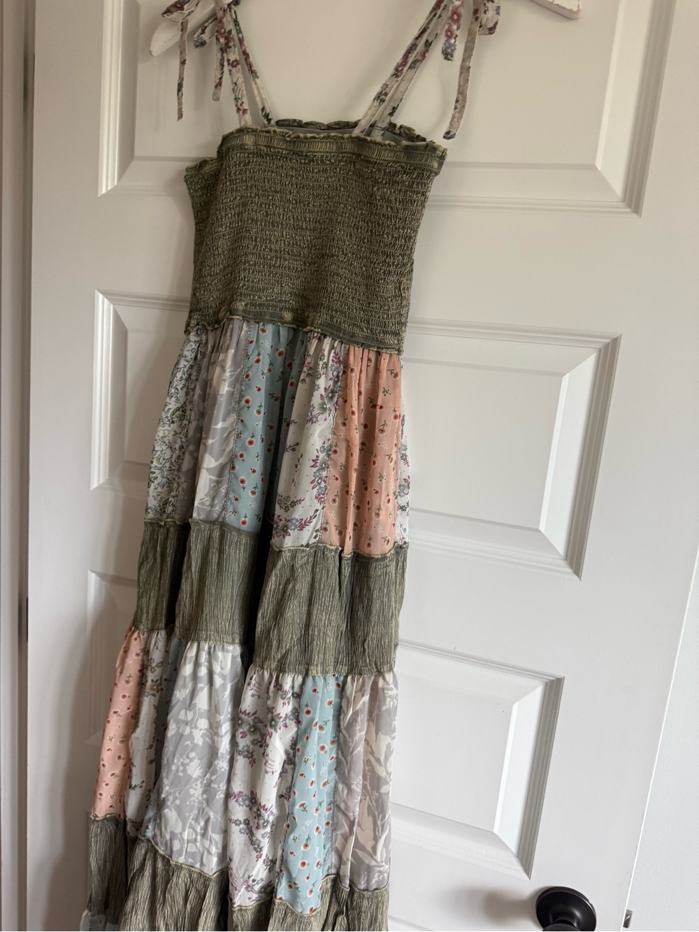 Young Threads NWT Boho Patchwork Tiered Maxi Dress - Picture 9 of 11